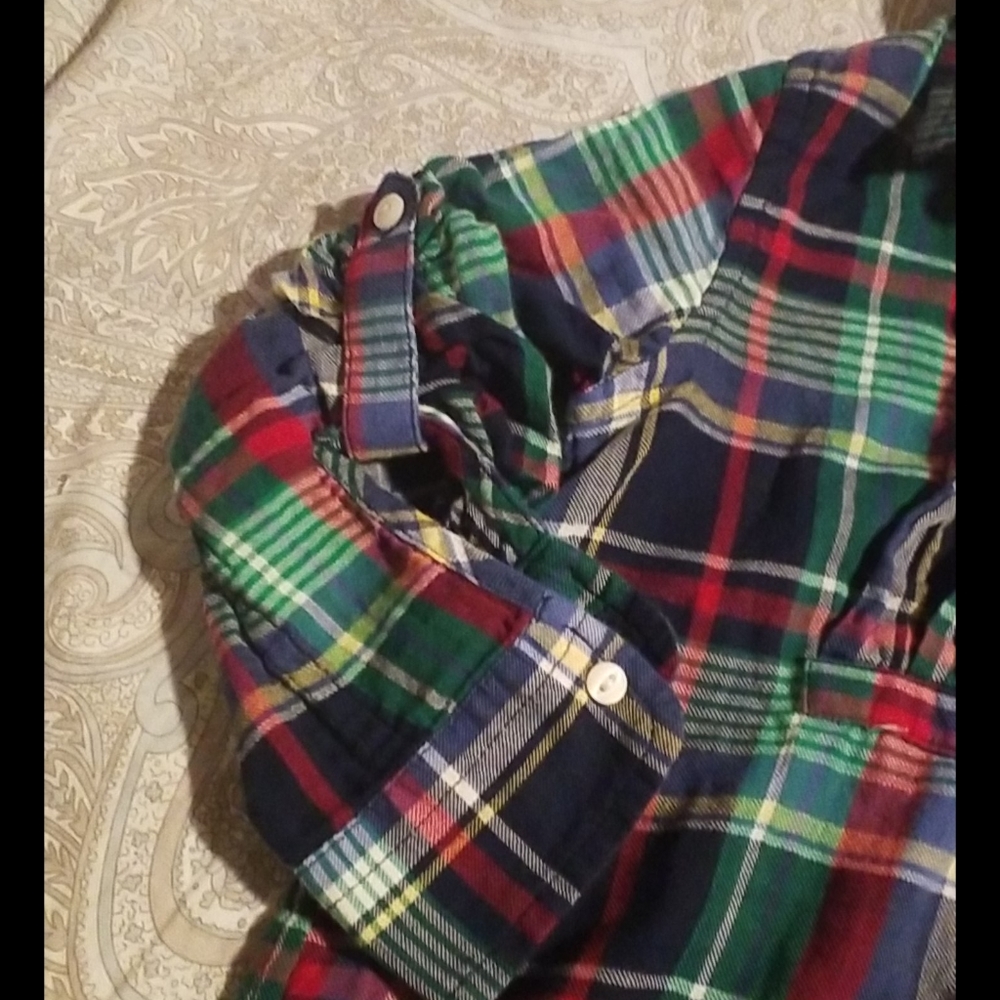 TODDLER GIRL POLO RALPH LAUREN PLAID TOP 4T - Picture 4 of 4